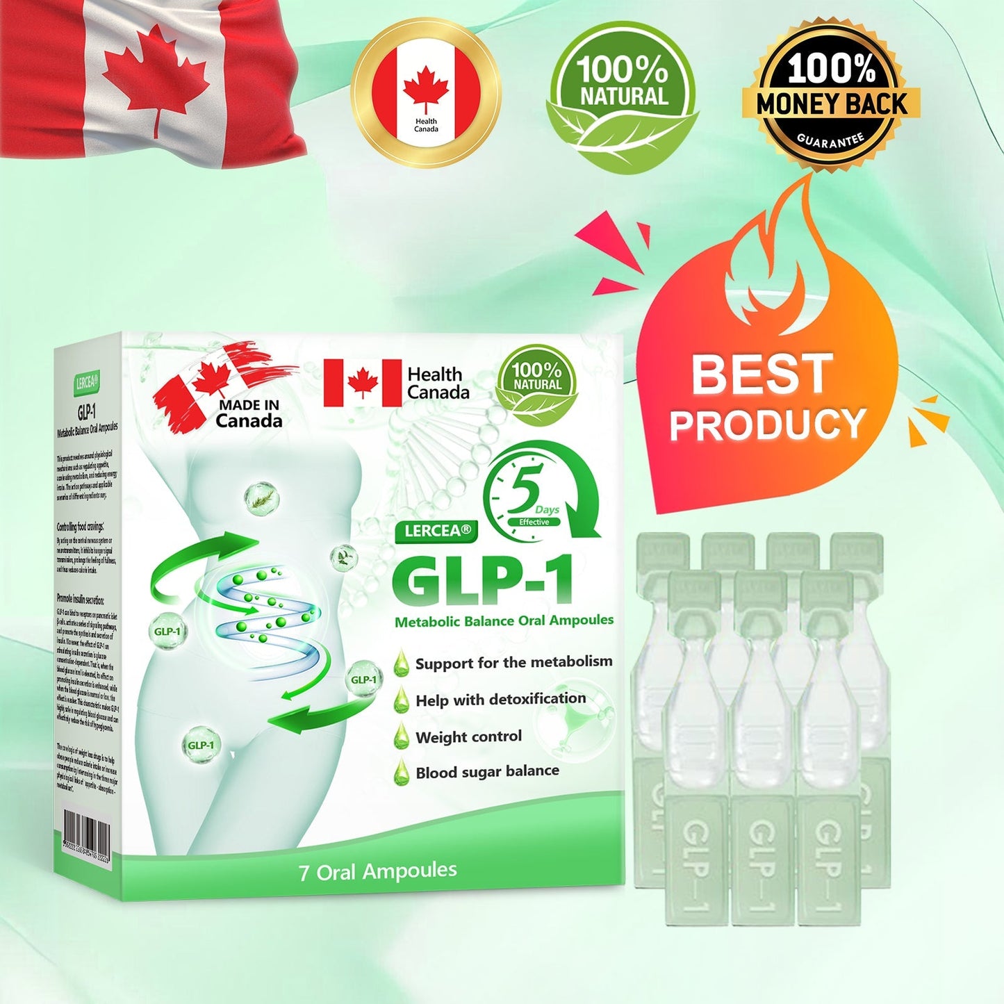 30% OFF🎁🎁𝐋𝙀𝑹𝐂𝗘𝗔® 𝑮𝗟𝐏-𝟭 Metabolic Balance Oral Ampoules👩‍⚕️